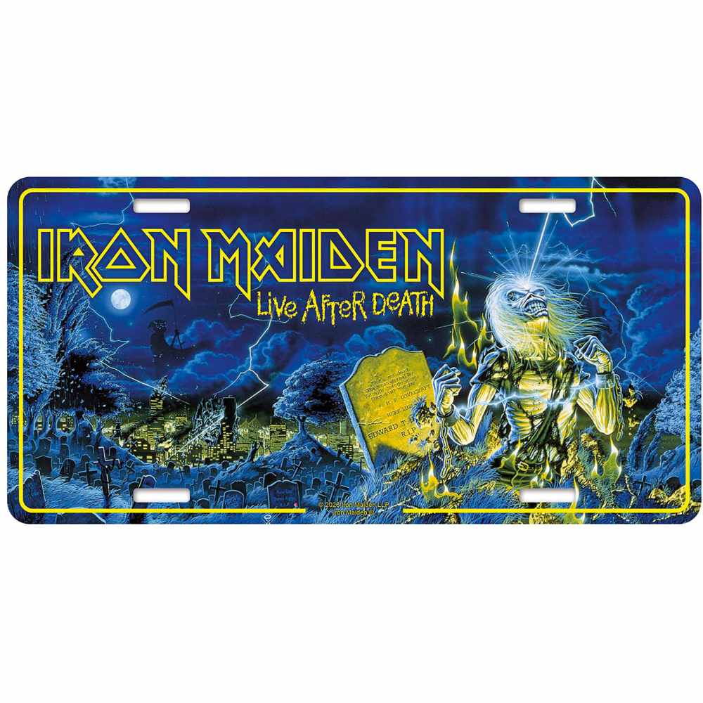 Iron Maiden - Live After Death Metallwand Zeichen - Blau/Mehrfarben